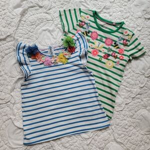 2 Mini Boden Floral Tops 4-5Y 🌸🐝🌷🦋🪻